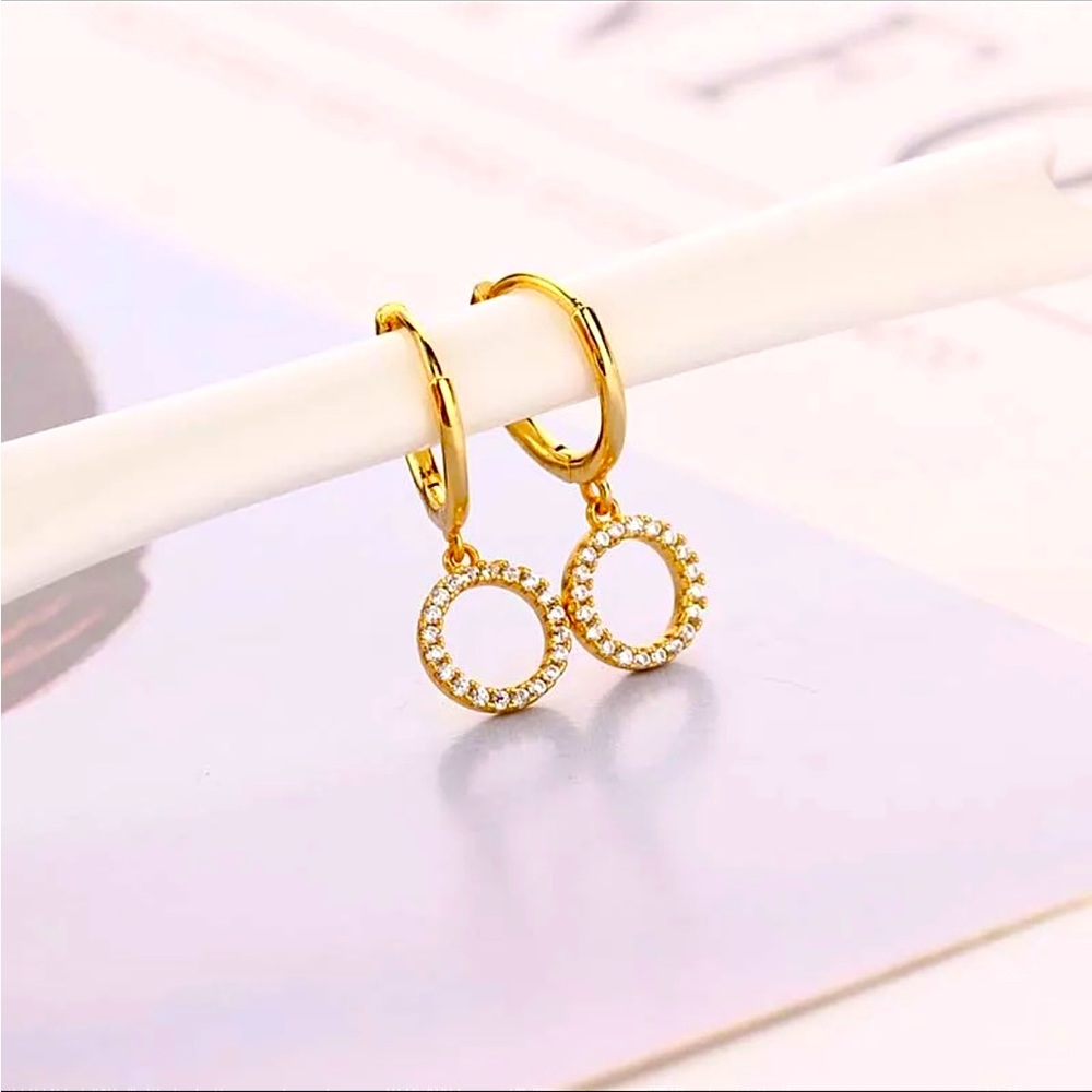 Minimalist Round Pendant Studs Earrings